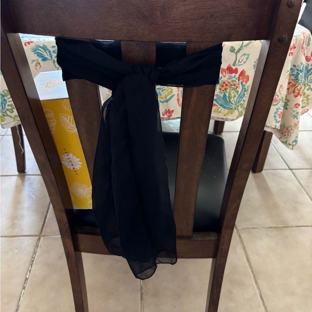 Black Chair Sash Tie - Elegant Home Accent Bag of 20